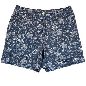 Jach's Women's Shorts XL Girlfriend Blue Floral Print Cotton Blend